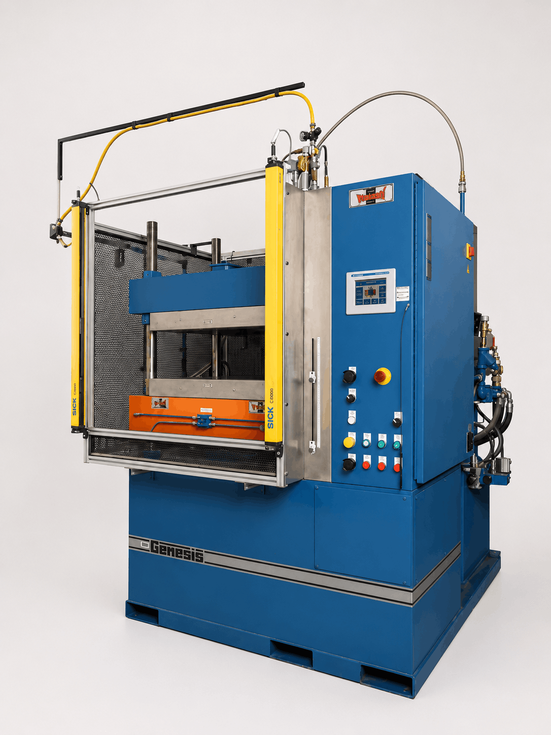 WABASH 75-metric-ton heated compression press for molding and characterizing materials